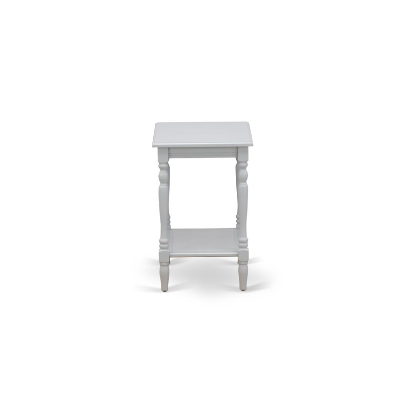 Home Square Wood End Table with Open Storage in Urban Gray - Set of 2