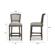 Home Square Rattan Wicker High Back Bar Stool in Dark Heathered Gray - Set of 2