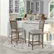 Home Square Rattan Wicker High Back Bar Stool in Dark Heathered Gray - Set of 2