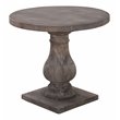 Home Square Round Reclaimed Pine End Table in Rustic Brown - Set of 2