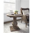 Home Square Round Reclaimed Pine End Table in Rustic Brown - Set of 2