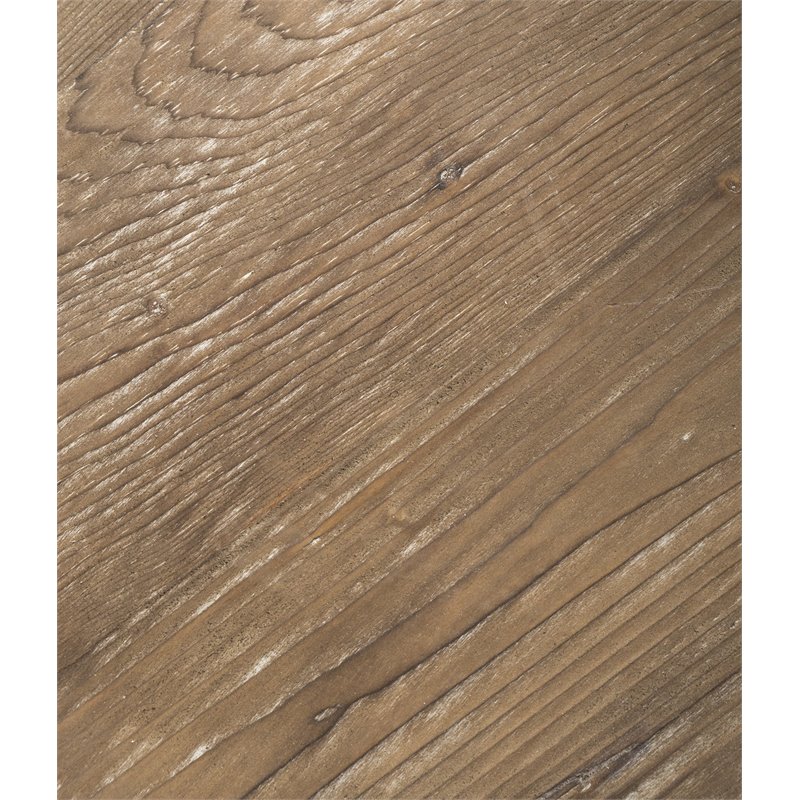 Home Square Round Reclaimed Pine End Table in Rustic Brown - Set of 2
