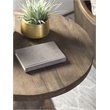 Home Square Round Reclaimed Pine End Table in Rustic Brown - Set of 2