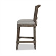 Home Square Rattan Wicker High Back Bar Stool in Dark Heathered Gray - Set of 3