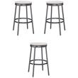 Home Square Backless Metal Bar Stool in Gray Finish - Set of 3