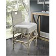 Home Square Rattan and Fabric Barstool in White Wash - Set of 3