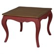 Home Square Square End Table in Antique Red Finish - Set of 2
