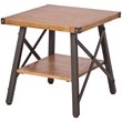 Home Square Contemporary 2-Tier End Table in Rustic Brown - Set of 2
