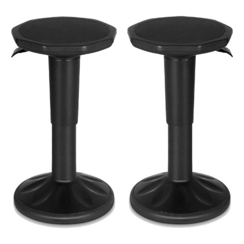 Home Square Contemporary Plastic Bar Stool in Black Finish - Set of 2