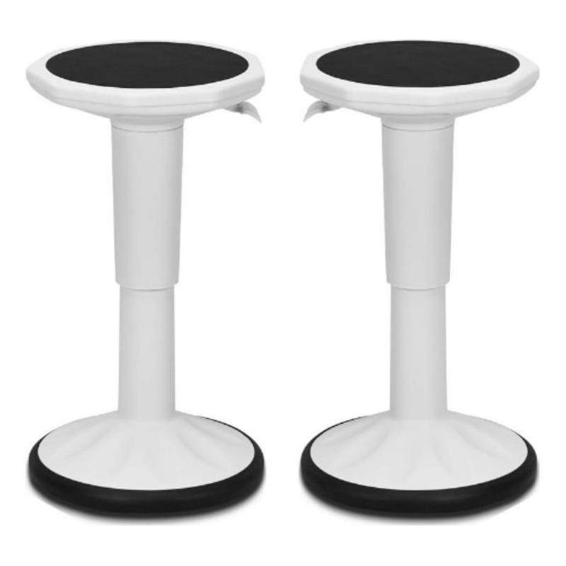 Home Square Contemporary Plastic Bar Stool in White Finish - Set of 2