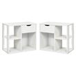 Home Square Contemporary Particle Board Side Table in White - Set of 2