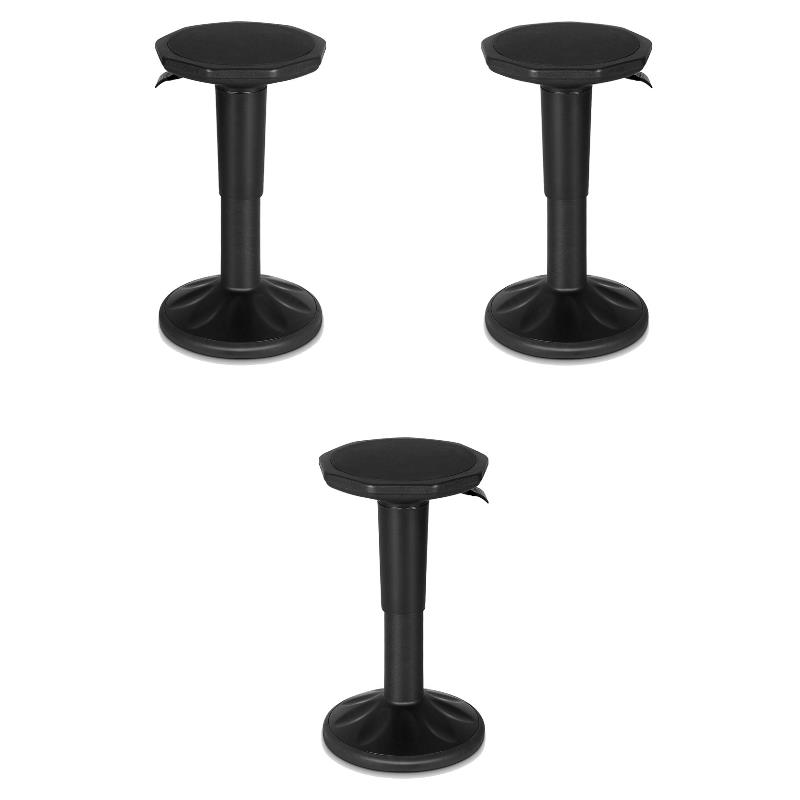 Home Square Contemporary Plastic Bar Stool in Black Finish - Set of 3