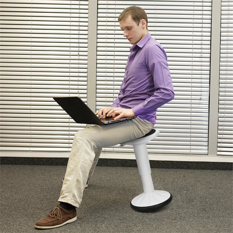 Home Square Contemporary Plastic Bar Stool in White Finish - Set of 3