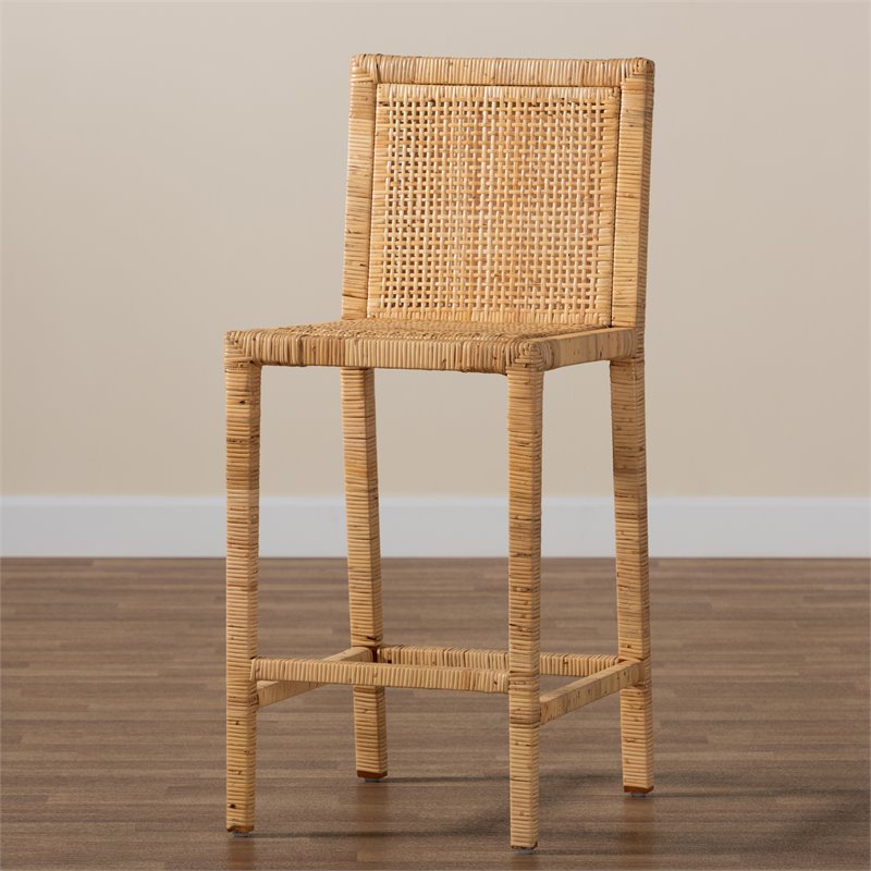 Home Square 3 Piece Handmade Wood and Rattan 26