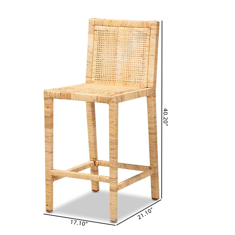 Home Square 3 Piece Handmade Wood and Rattan 26