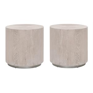 Home Square District Wood Large End Table in Natural Gray - Set of 2