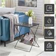 Home Square Rectangular Faux Marble End Table in Black - Set of 2