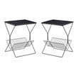 Home Square Rectangular Faux Marble End Table in Black - Set of 2