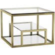 Home Square Multi Shelves Steel End Table in Gold - Set of 2
