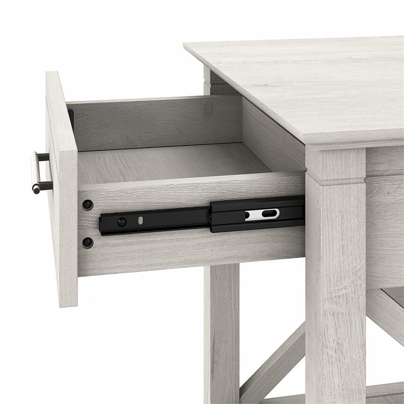 Home Square Wood End Table with Storage in Linen White Oak - Set of 2