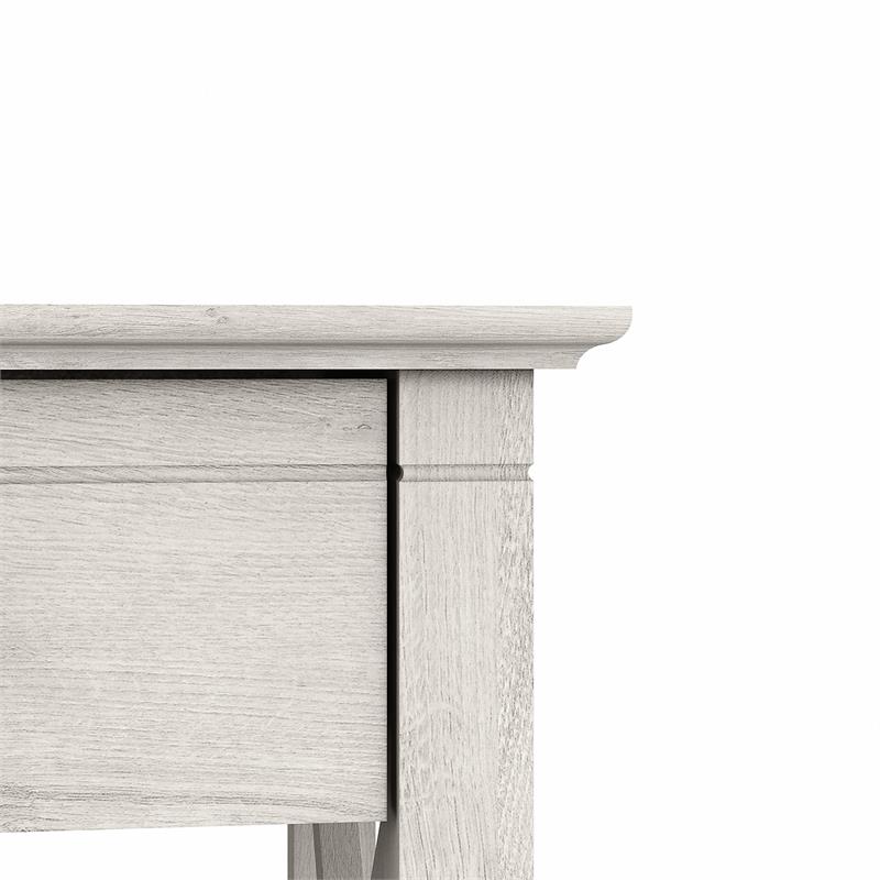 Home Square Wood End Table with Storage in Linen White Oak - Set of 2