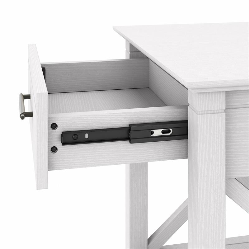 Home Square Wood End Table with Storage in Pure White Oak - Set of 2