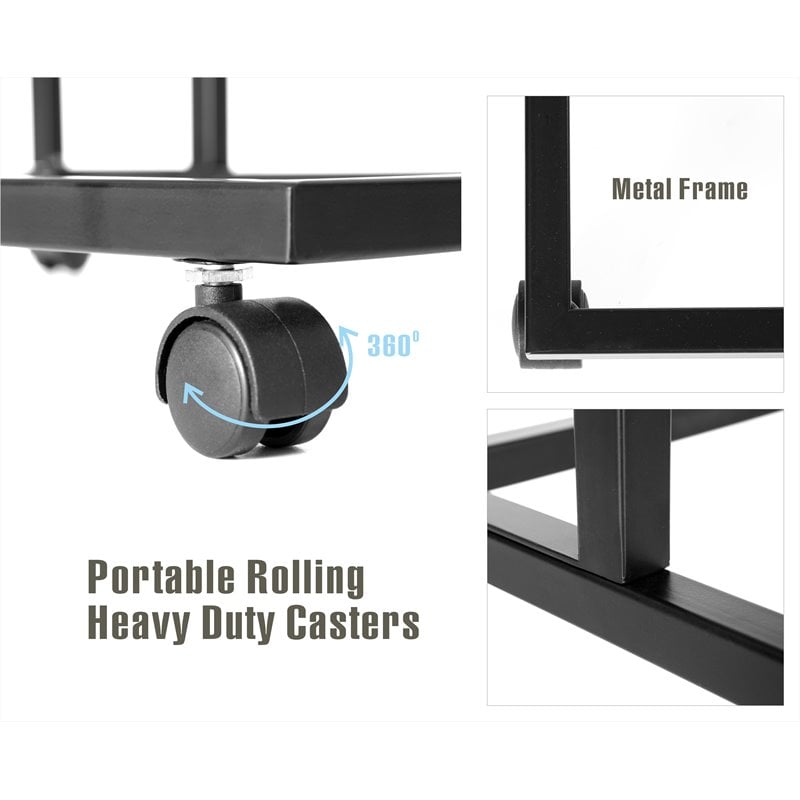 Home Square Modern Wood End C Table in Cement and Black - Set of 2
