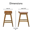 Home Square Mid-century Counter Stool in Light Beige - Set of 2