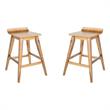 Home Square Mid-century Counter Stool in Light Beige - Set of 2