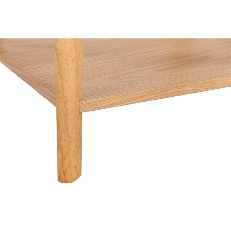 Home Square Modern Square Side Table in Oak and White - Set of 2