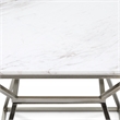 Home Square Tall Marble Side Table in Silver Finish - Set of 2