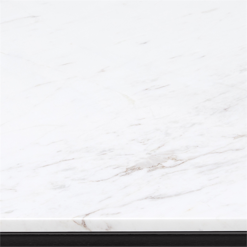 Home Square Tall Marble Side Table in Black Finish - Set of 2