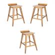 Home Square Mid-century Counter Stool in Light Beige - Set of 3