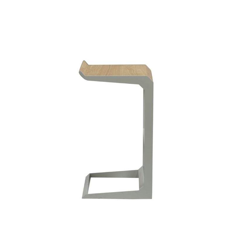 Home Square Wood and Steel Bar Stool in White Finish - Set of 3