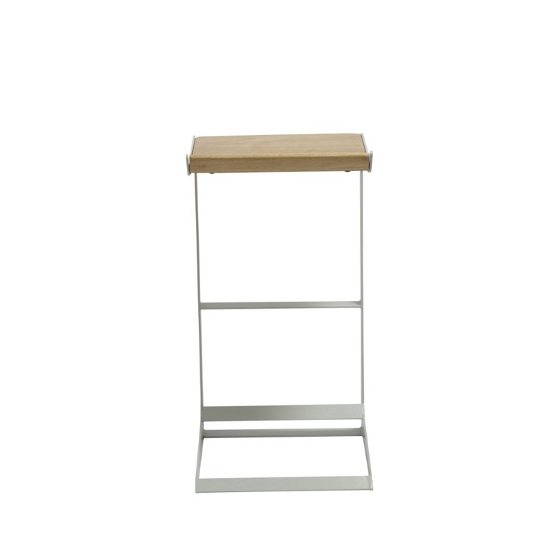 Home Square Wood and Steel Bar Stool in White Finish - Set of 3