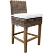 Home Square Rattan Counterstool in Kubu Gray Finish - Set of 3