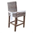 Home Square Rattan Counterstool in Kubu Gray Finish - Set of 3