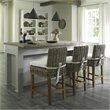 Home Square Rattan Counterstool in Kubu Gray Finish - Set of 3