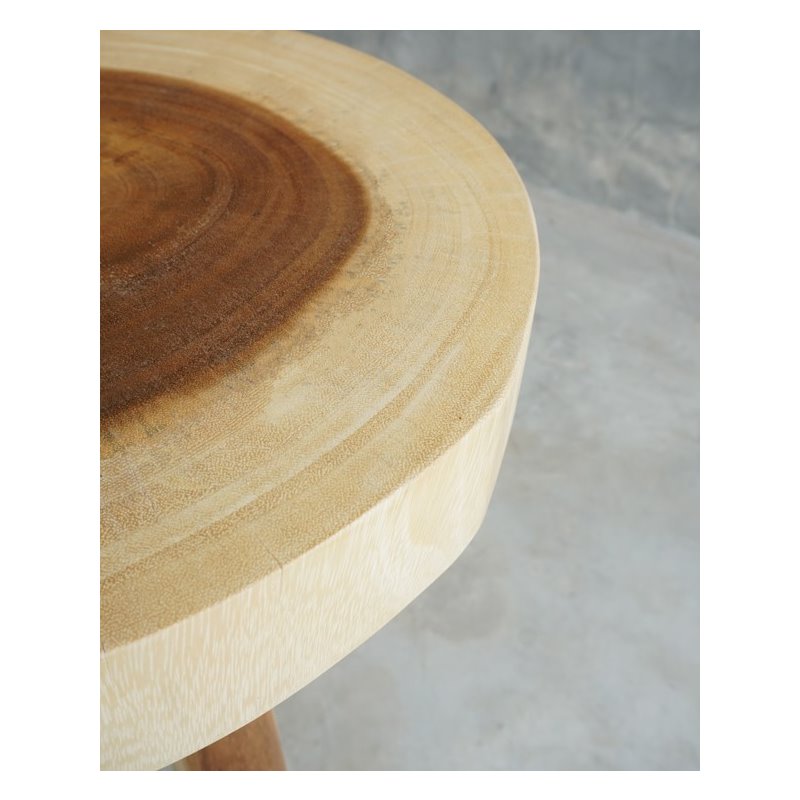 Home Square Durable Rain Wood Bar Stool in Natural - Set of 2