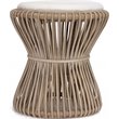Home Square Rattan and Fabric Bar Stool in Natural - Set of 2