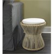 Home Square Rattan and Fabric Bar Stool in Natural - Set of 2