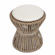 Home Square Rattan and Fabric Bar Stool in Natural - Set of 2