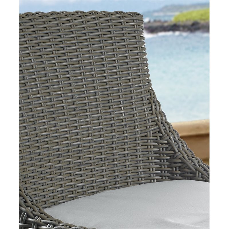 Home Square Wicker Patio Barstool in Kubu Gray Finish - Set of 2
