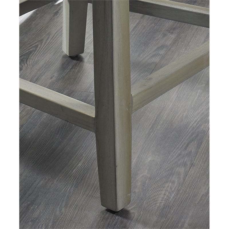 Home Square Wicker Patio Barstool in Kubu Gray Finish - Set of 2