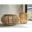 Home Square Durable Rattan Side Table in Natural Finish- Set of 2