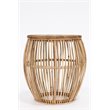 Home Square Durable Rattan Side Table in Natural Finish- Set of 2