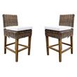 Home Square Rattan Counterstool in Kubu Gray Finish - Set of 2