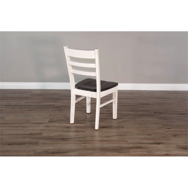 Home Square 2-Piece Set with Breakfast Nook Set and Chair in White & Dark Brown