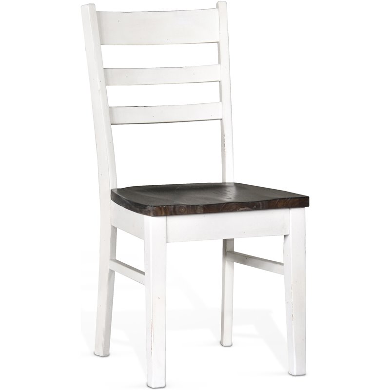 Home Square 2-Piece Set with Breakfast Nook Set and Chair in White & Dark Brown