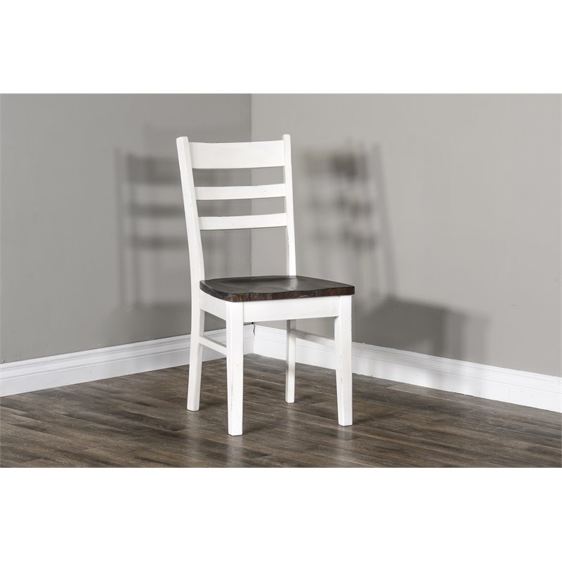 Home Square 2-Piece Set with Breakfast Nook Set and Chair in White & Dark Brown